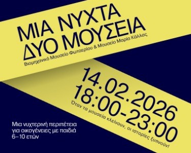 Μια Νύχτα, Δύο Μουσεία | Νυχτερινή περιπέτεια για οικογένειες με παιδιά 6-10 ετών | Σάββατο 14.02.2026